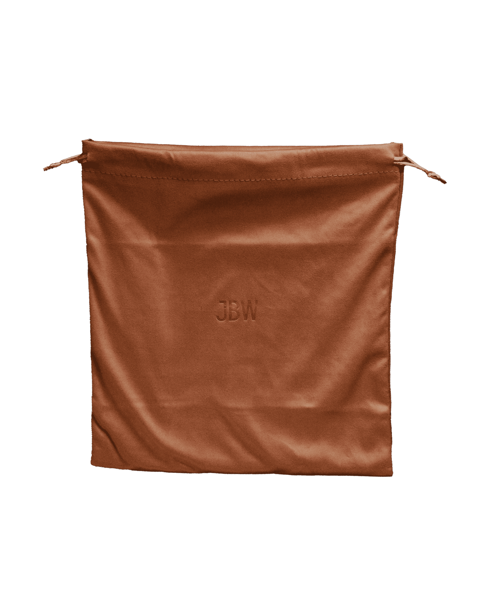 A brown Gift Bag by JBW, featuring the brands initials embossed at the center, shown against a plain white background.