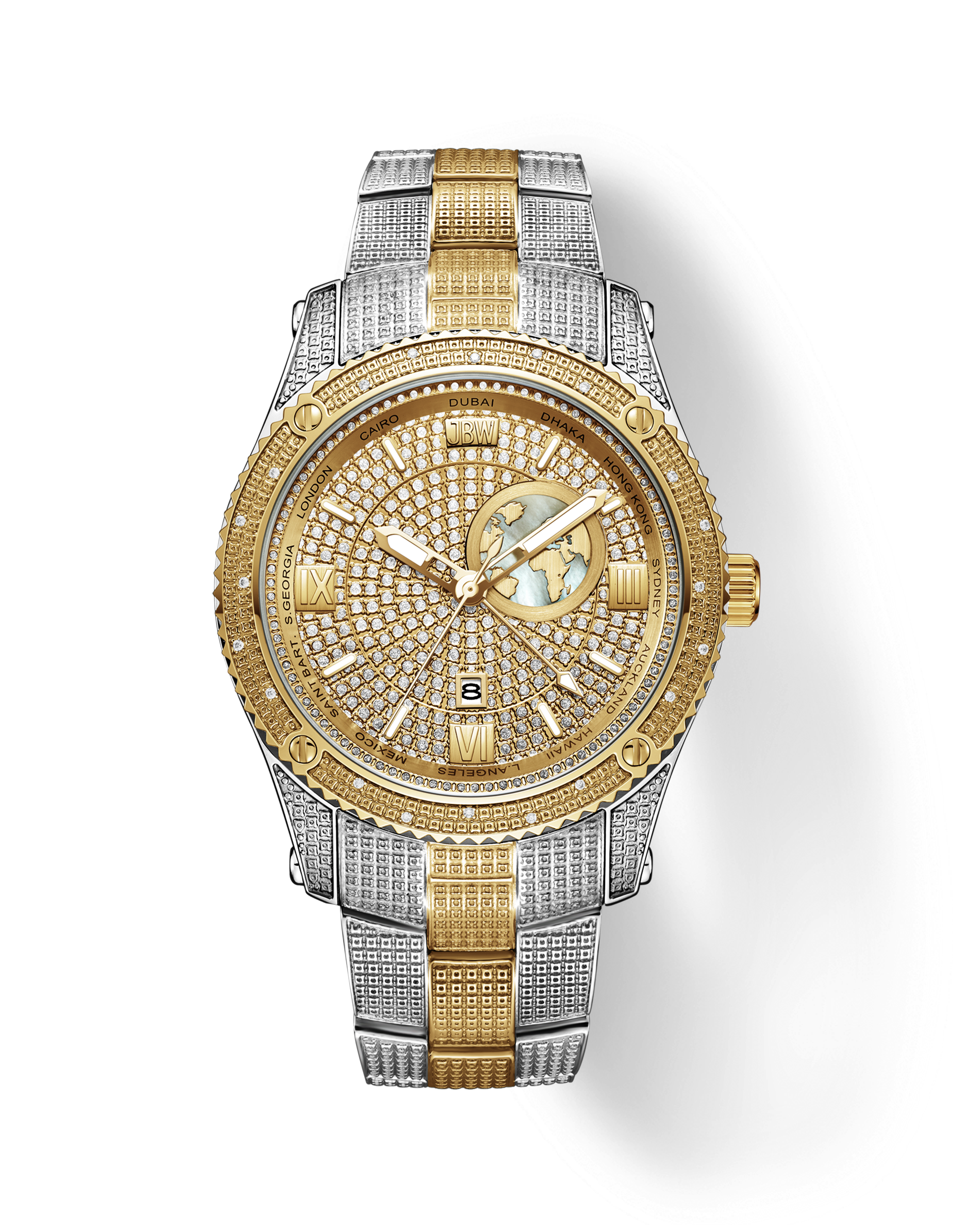 グルーデコキット フローティングジュエルウォッチ JBW Jet Setter GMT J6370D | Men's Two-Tone Diamond Watch – JBW Watches