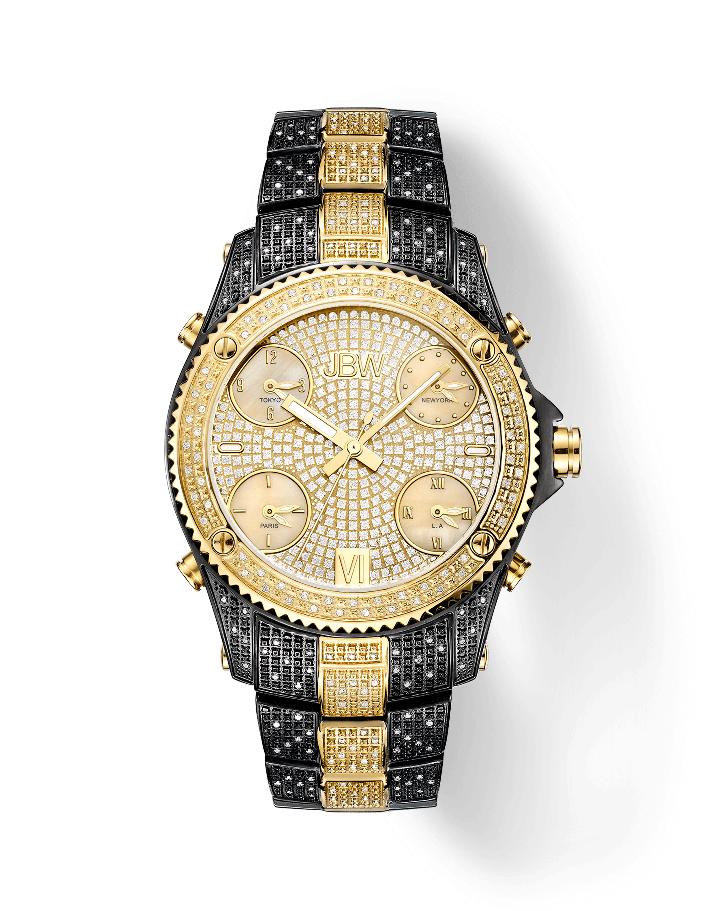 JBW Jet Setter JB-6213-D | Men\'s Black & Gold Diamond Watch – JBW Watches