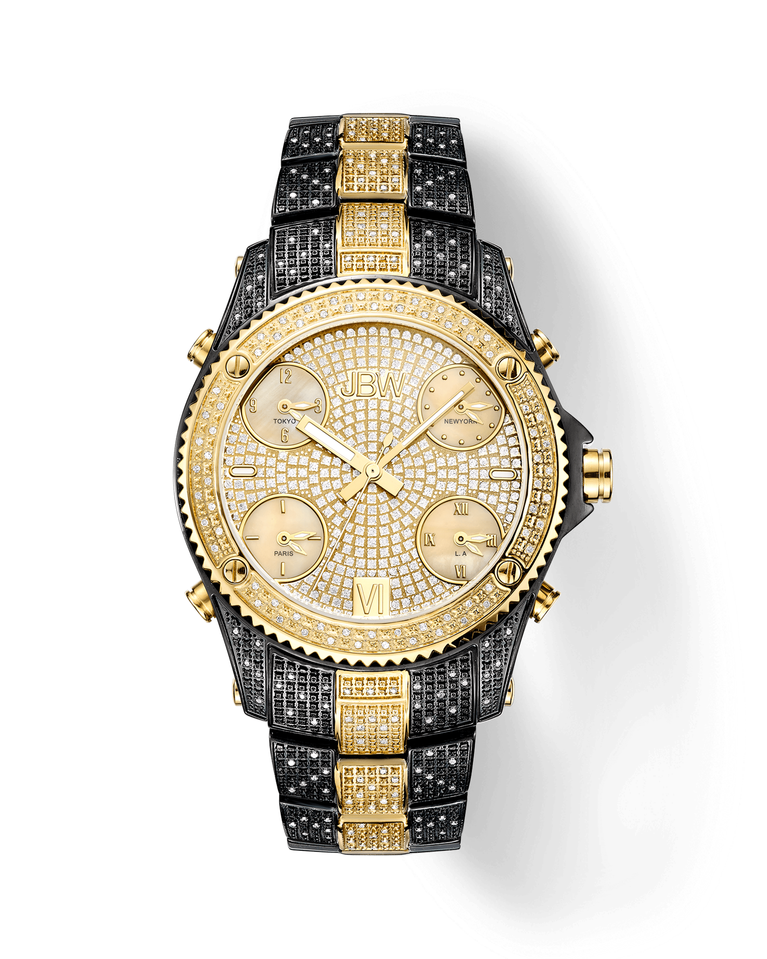 JBW Jet Setter JB-6213-D | Men's Black & Gold Diamond Watch – JBW Watches