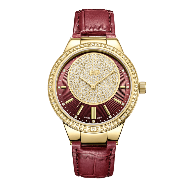 jbw-camille-j6345a-gold-maroon-leather-diamond-watch-front