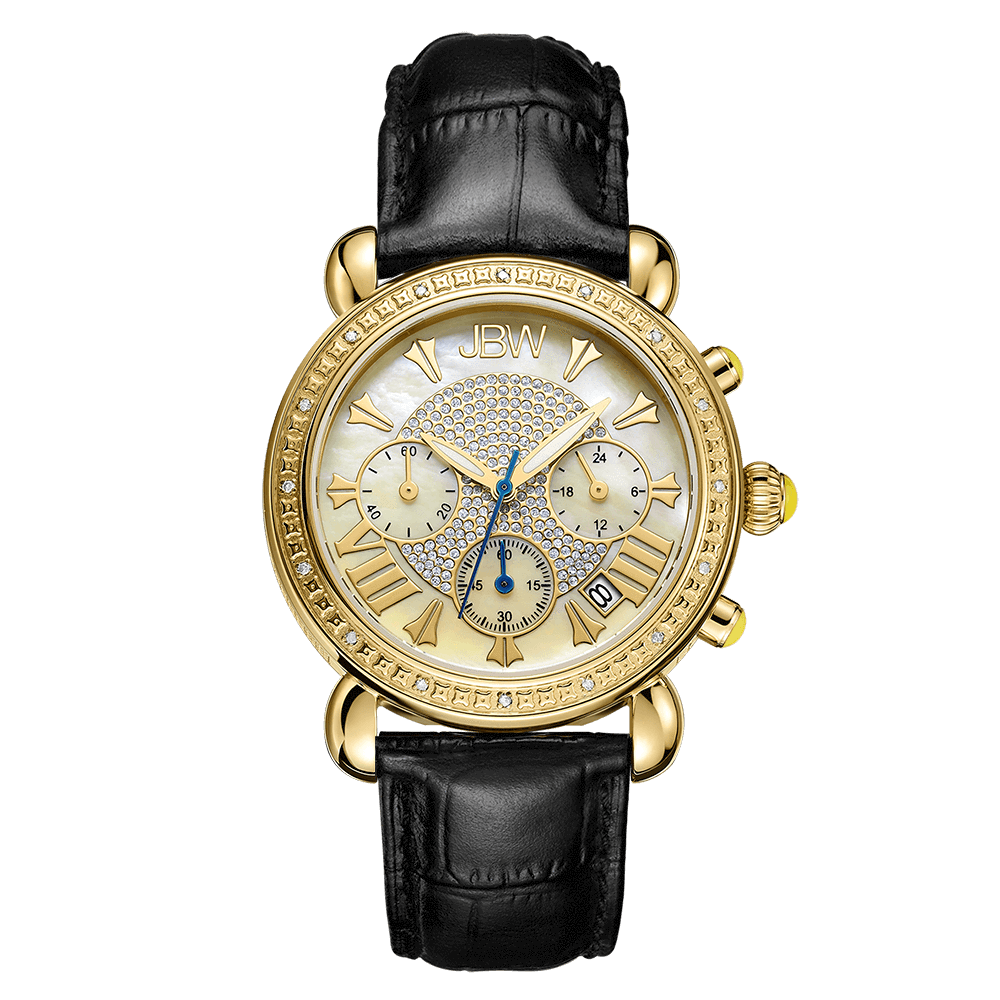 JBW Victory JB 6210L A Women s Black Leather Diamond Watch JBW