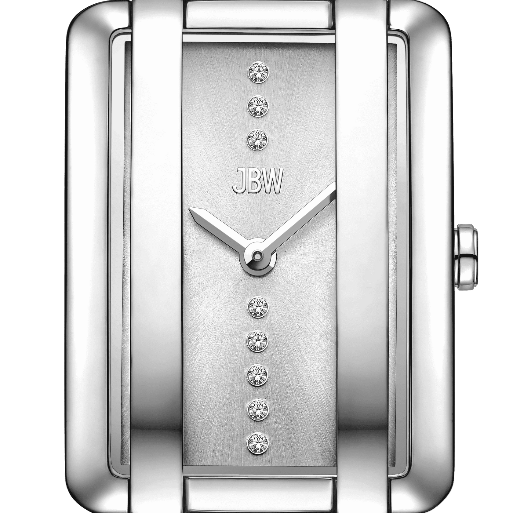 The JBW Watches Mink Petite (Sample Sale) | J6395B-GA Sample Sale (Grade A) is a silver rectangular luxury watch accented with sparkling lab grown diamonds.