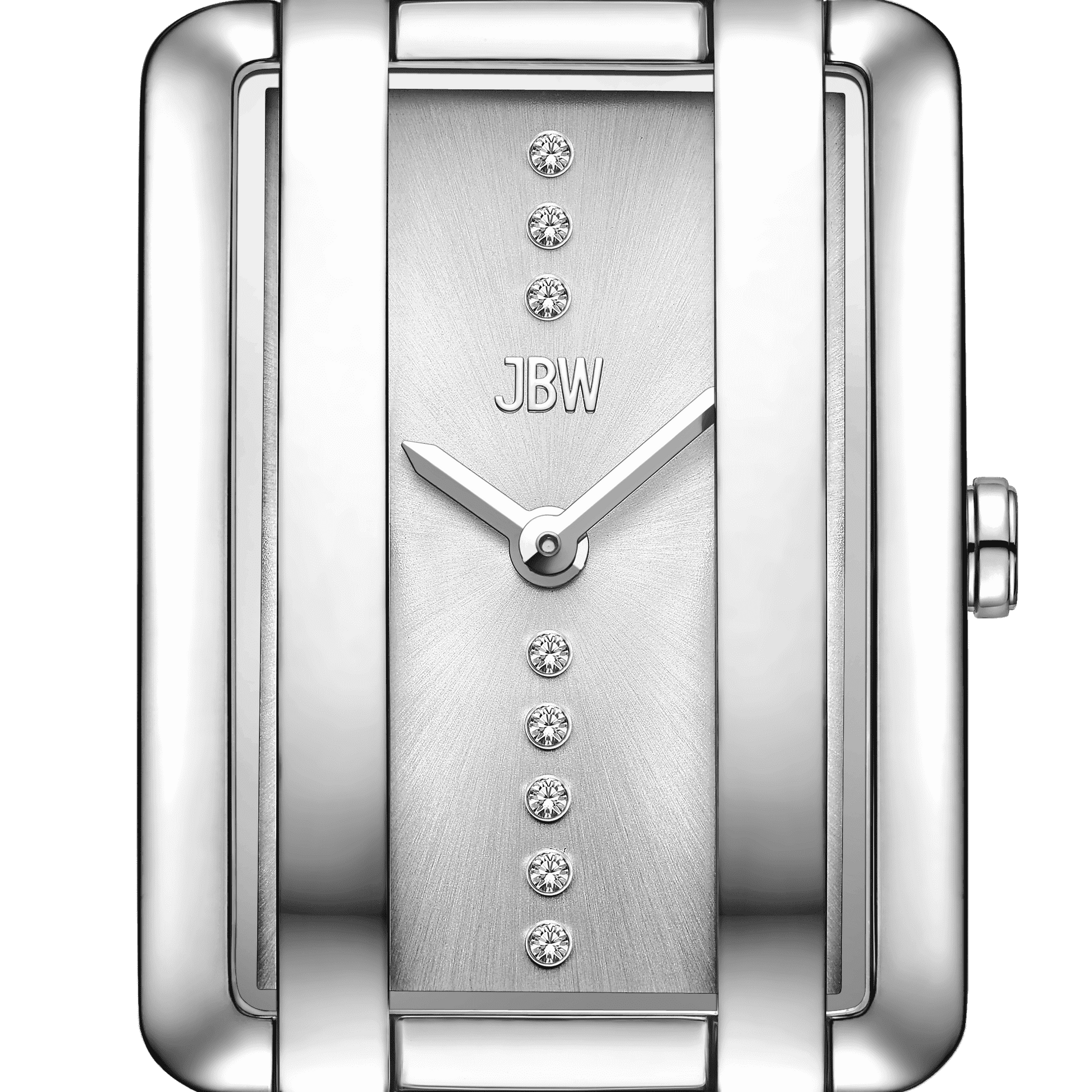 The JBW Watches Mink Petite (Sample Sale) | J6395B-GA Sample Sale (Grade A) is a silver rectangular luxury watch accented with sparkling lab grown diamonds.