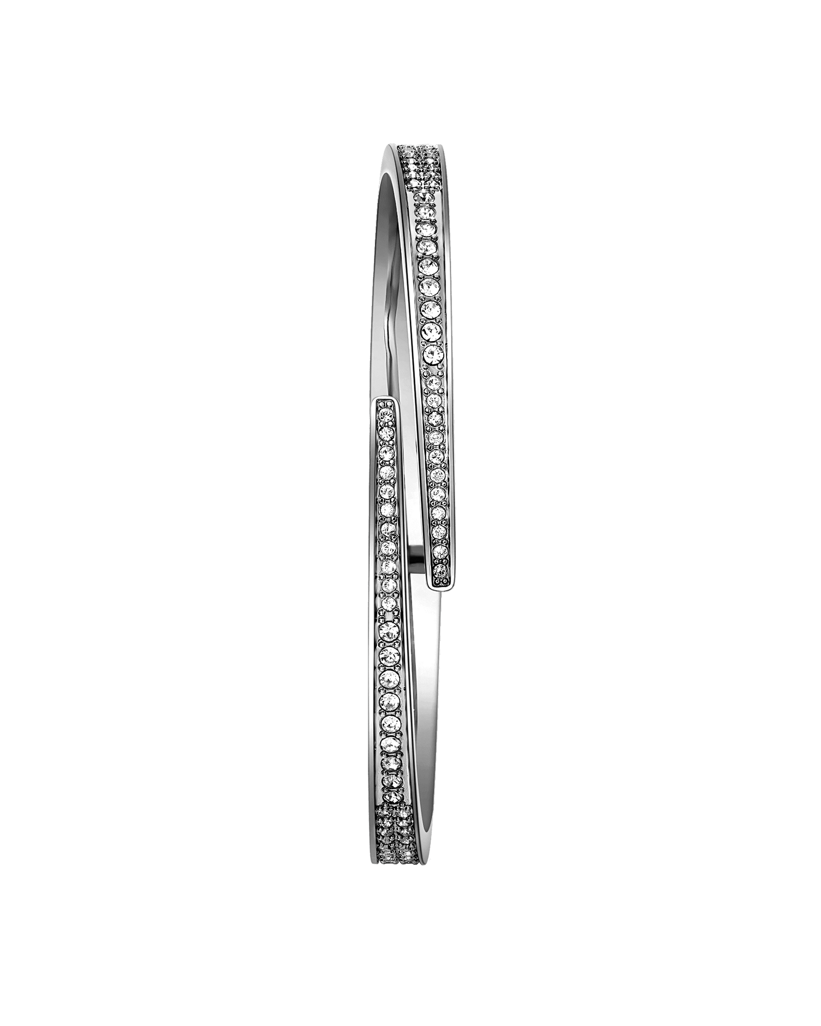 Crystal Pave Bangle - Silver | J1023A