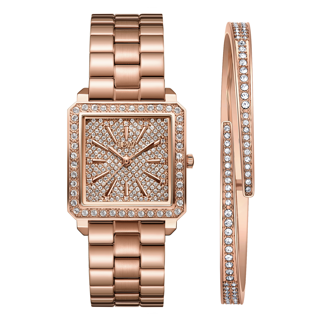 JBW Cristal Square J6387-SetB Women's Rose Gold Diamond Watch
