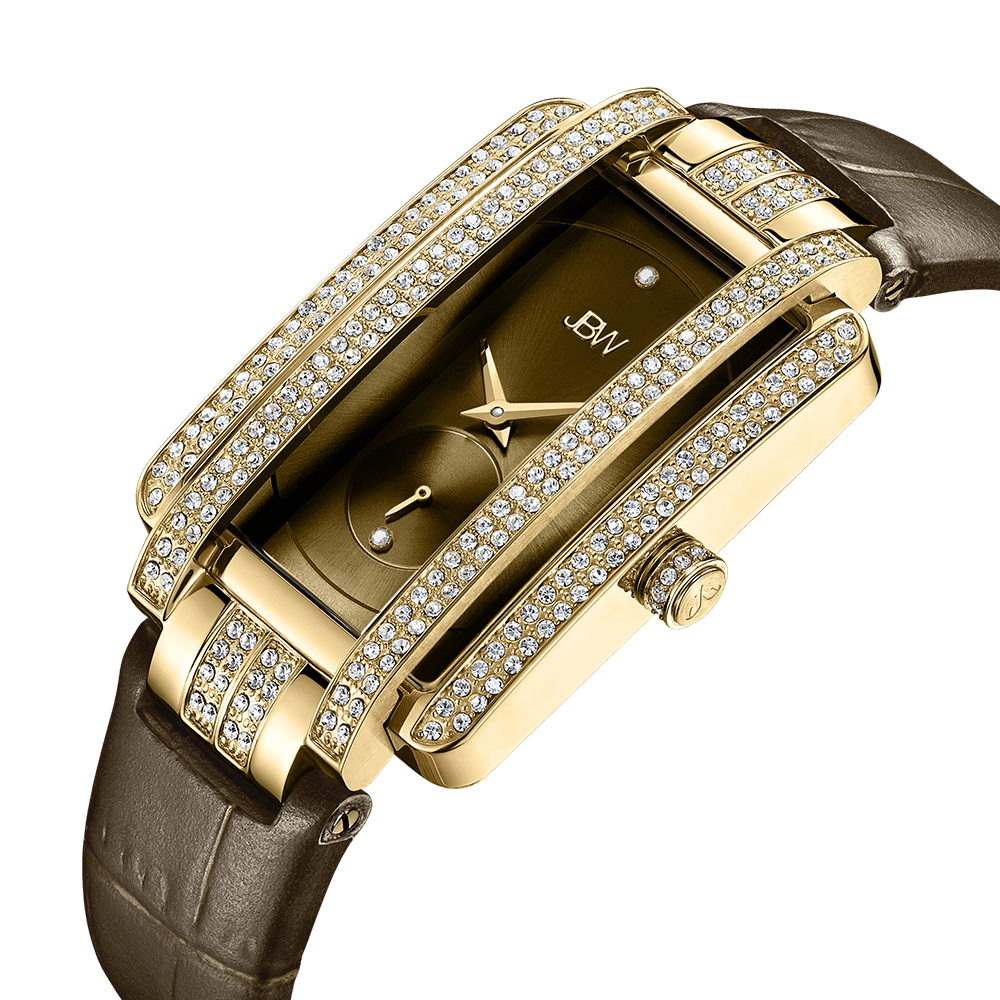 JBW Mink J6358LA Women's Gold Diamond Watch With Leather Strap JBW