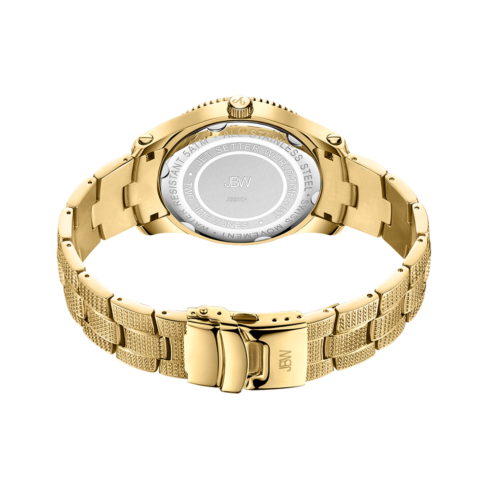 JBW Jet Setter GMT J6370A Men's Gold Diamond Watch JBW Watches