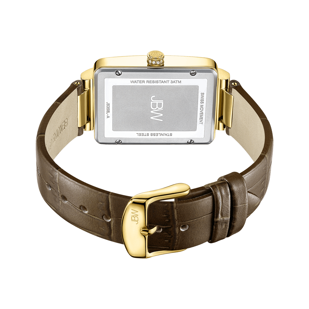JBW Mink J6358LA Women's Gold Diamond Watch With Leather Strap JBW