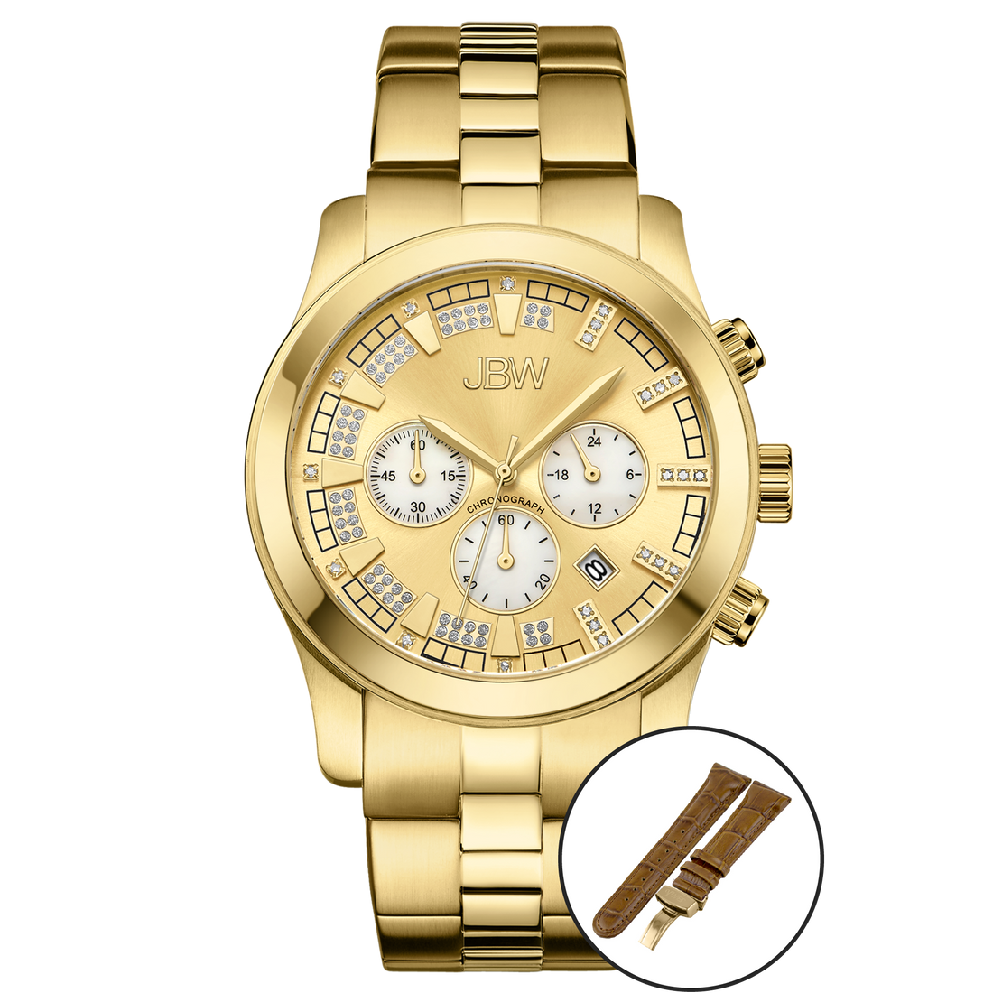 JBW Delano JB 6218 E Men s Gold Diamond Watch Set JBW Watches