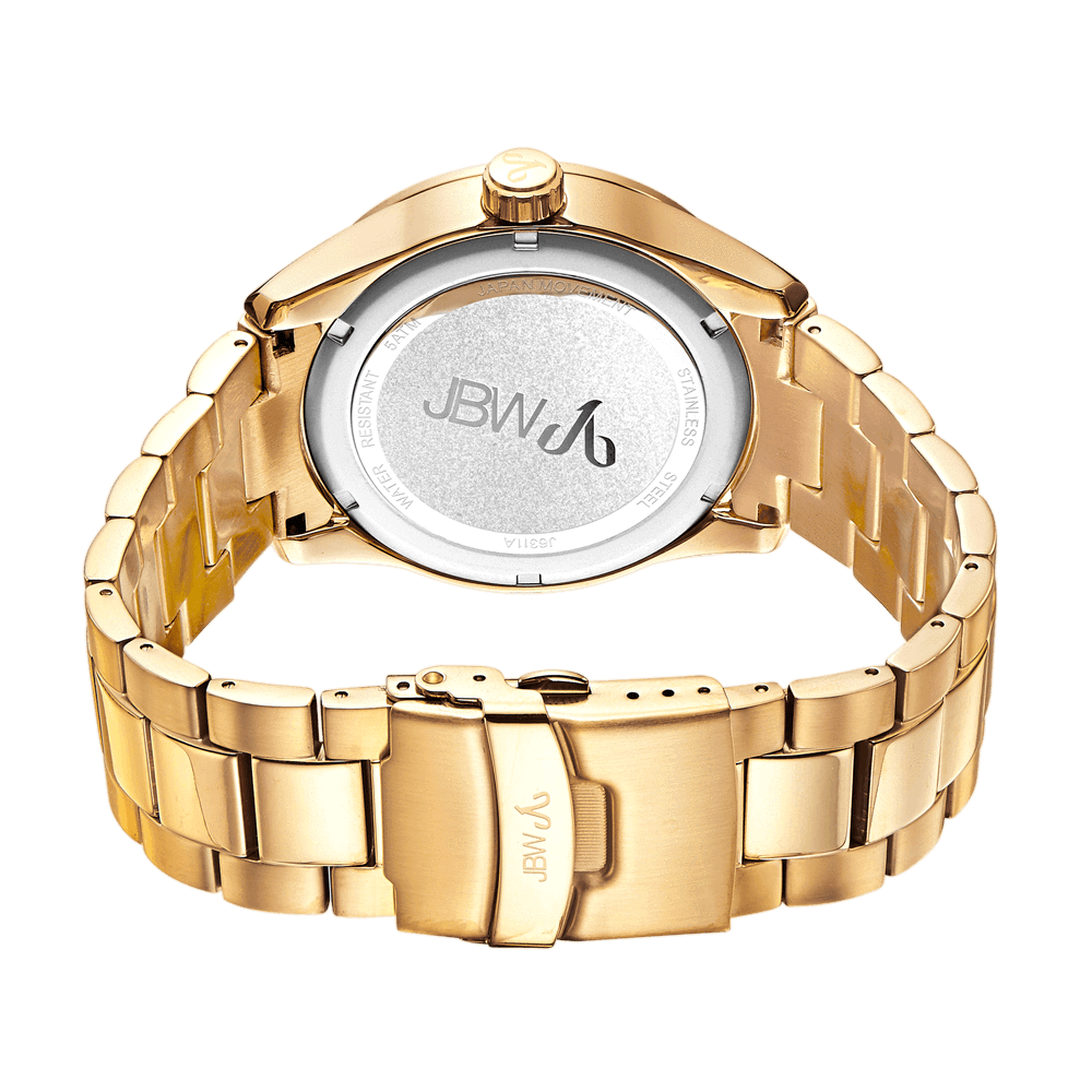 JBW Men&s Bond Black Stainless Steel Diamond Bracelet Watch