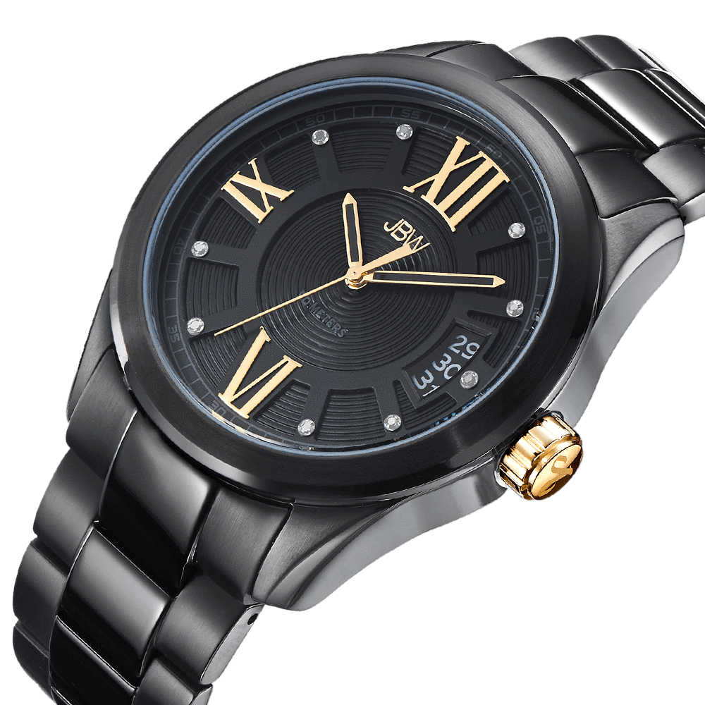 JBW Bond J6311E Men s Black Diamond Watch With Gold Accents JBW Watches