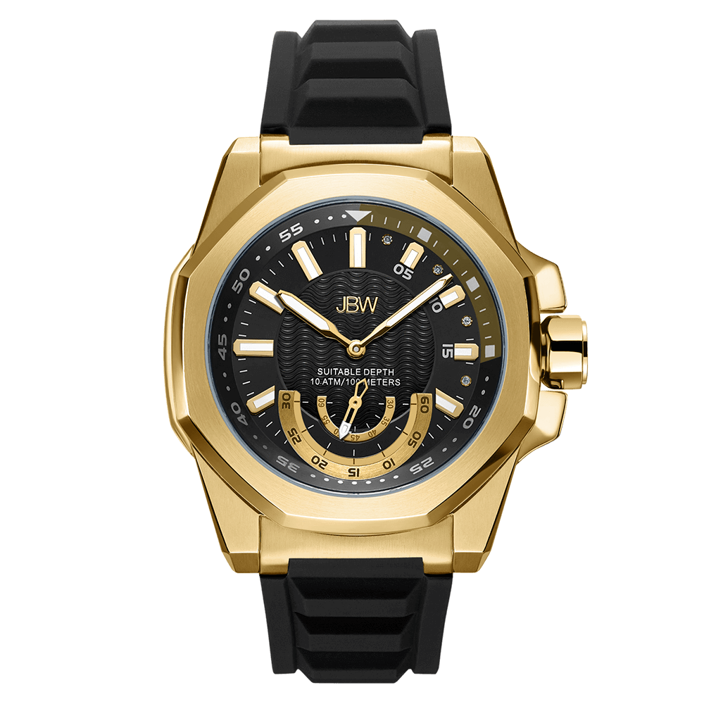 jbw-delmare-j6359d-gold-black-silicone-diamond-watch-front