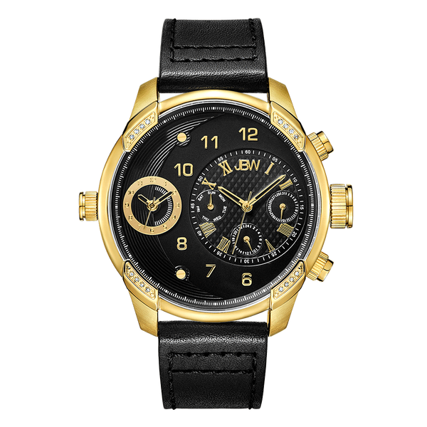 JBW G3 J6325H Men s Black Swiss Leather Diamond Watch JBW Watches