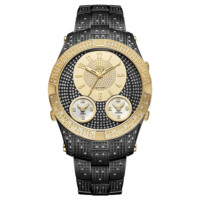 jbw-jet-setter-III-j6348e-two-tone-black-gold-diamond-watch-front