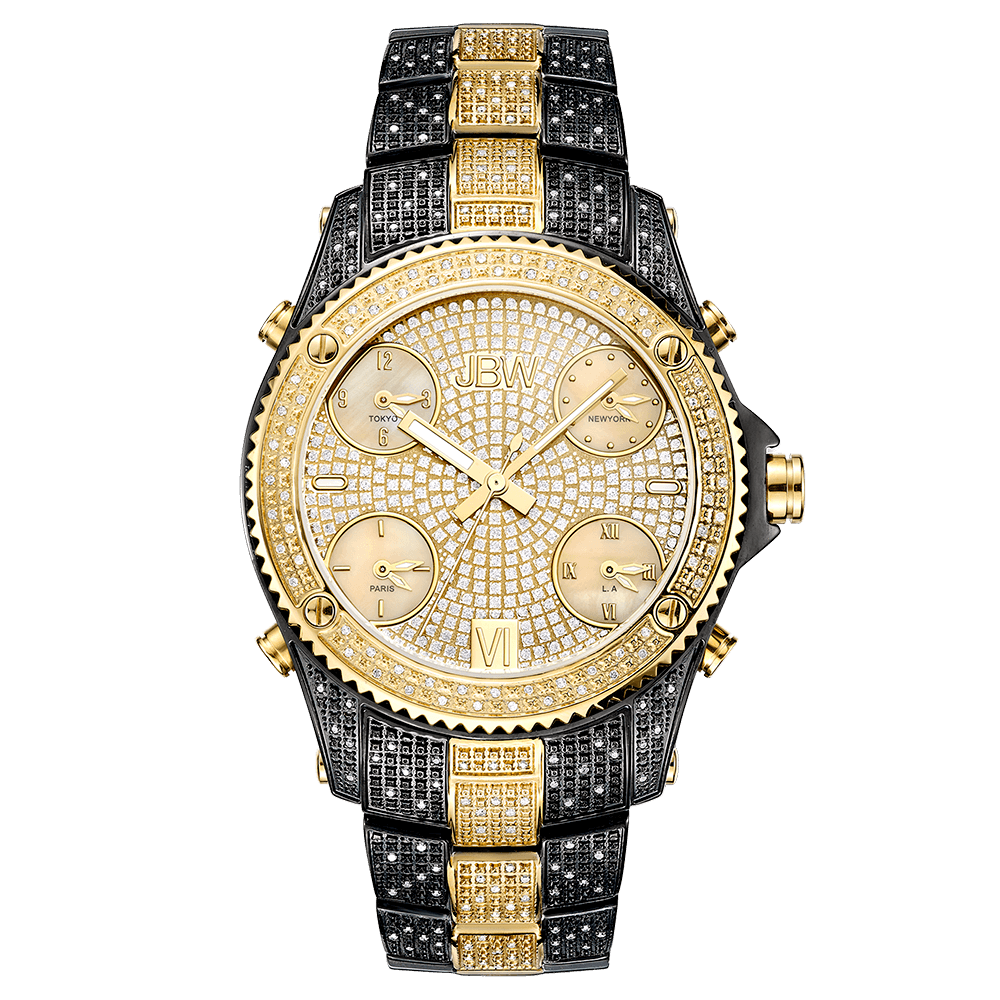 jbw-jet-setter-jb-6213-d-two-tone-black-ion-gold-diamond-watch-front