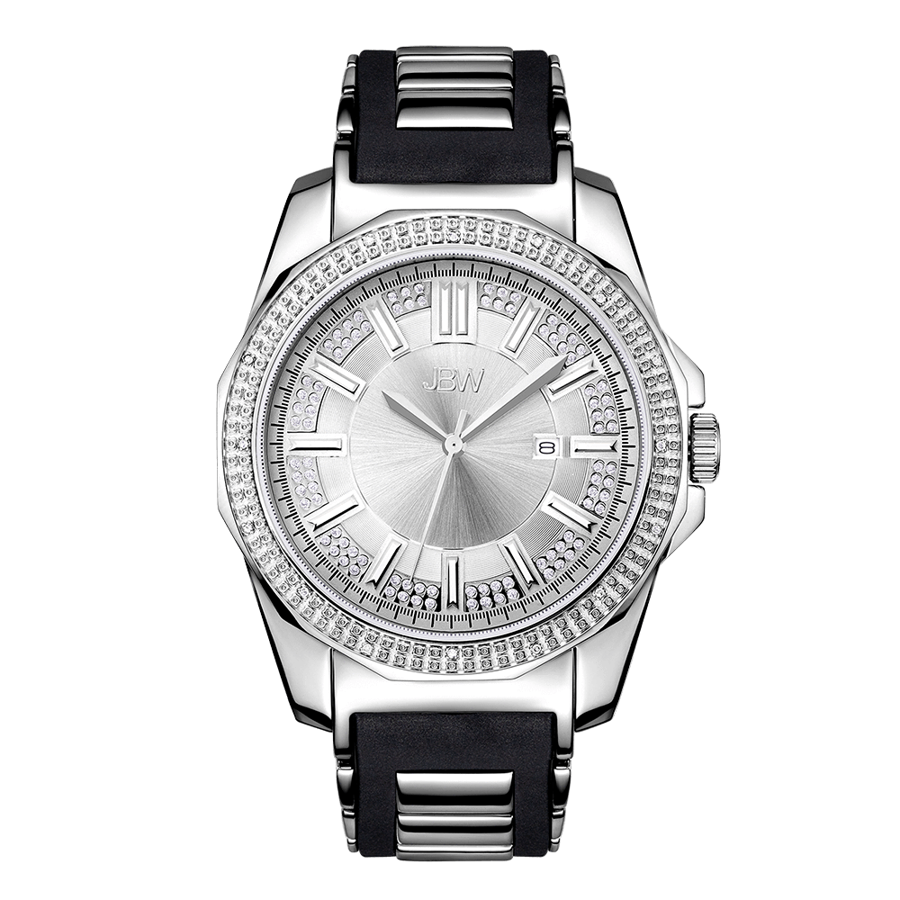 jbw-regal-j6332c-stainless-steel-black-silicone-diamond-watch-front