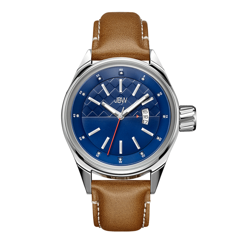 JBW Rook J6287F Men's Stainless Steel Watch With Brown Strap JBW