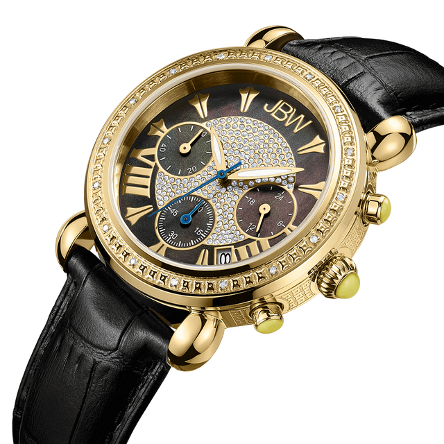 jbw-victory-jb-6210l-f-gold-black-leather-diamond-watch-front