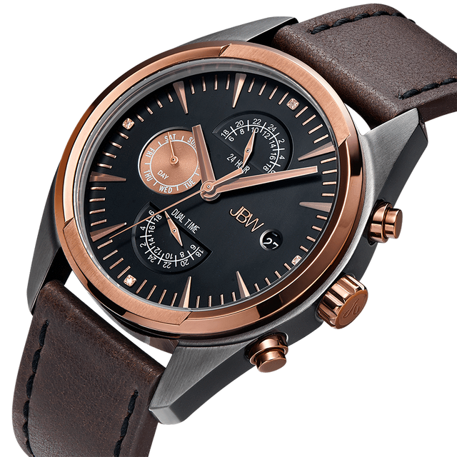 jbw-woodall-j6300a-two-tone-rosegold-gun-brown-leather-diamond-watch-front